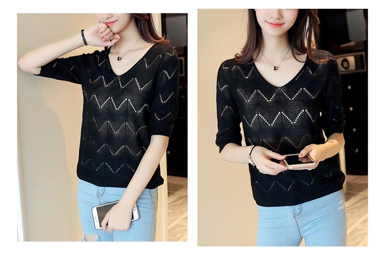 2022新款女装韩版宽松七分袖打底衫上衣