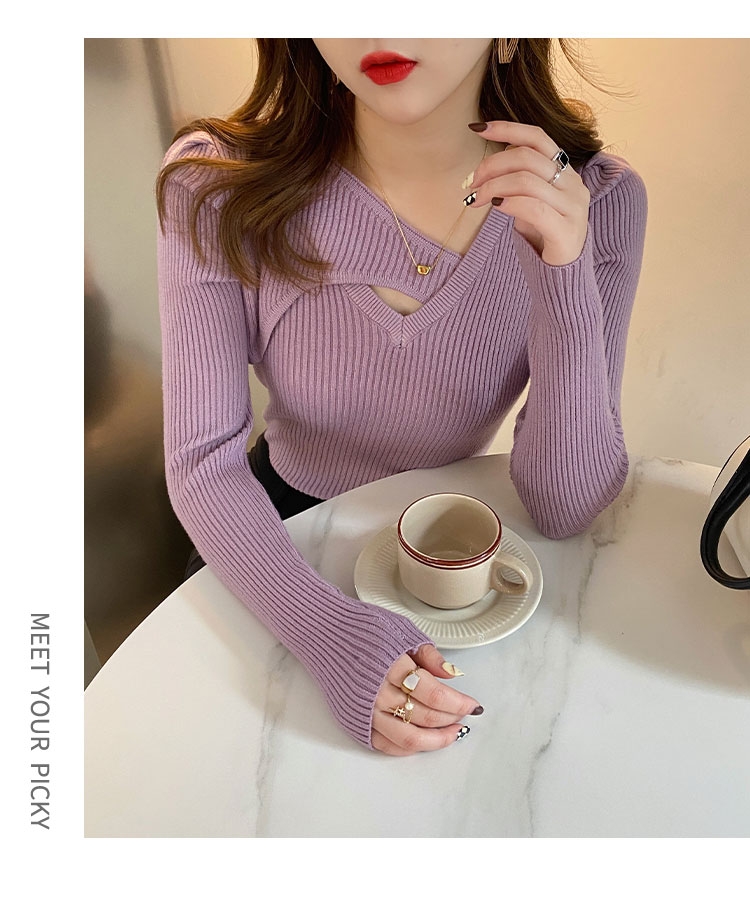 小众镂空内搭高级针织上衣打底衫